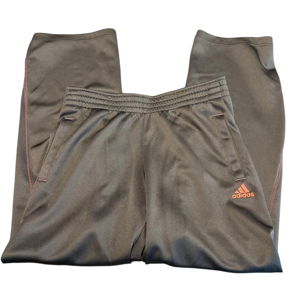 Adidas Climalite Women’s M Athletic Pants Black Pink Logo Stretch Workout